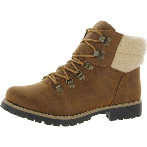 NWT Cliffs By White Mountain Pathfield Lace-up Hiker Style Bootie Light Brown 7W - Picture 1 of 9